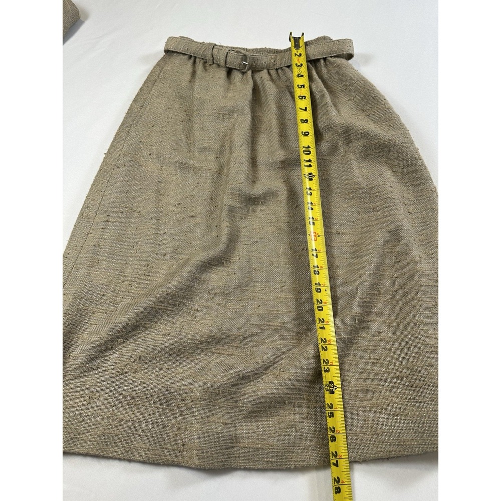 60s 70s Prestige of Boston Natural Fiber Skirt Beige Tweed Career Blazer Suit‎ - Picture 4 of 10
